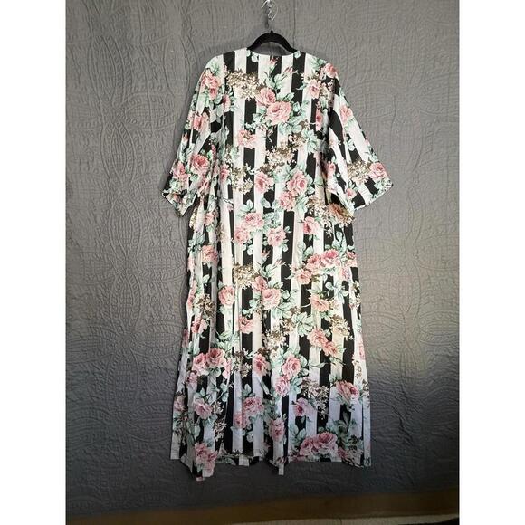 Anthony Richards Women's MUMU Lounge Dress Stripes and Floral Large - Picture 4 of 6